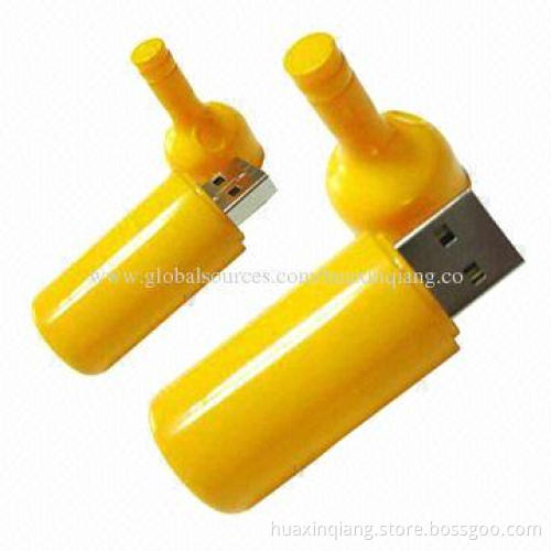 USB2.0 Flash Drives, Bottle Shape, 128MB-64GB Capacity, Logo Design, ABS Material